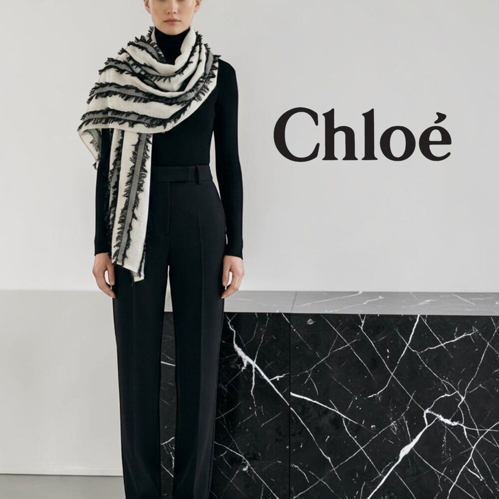 Chloe Fil Coupe Stripe Scarf